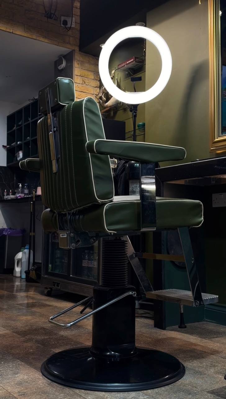 A Crew barber chair at the Isleworth shop
